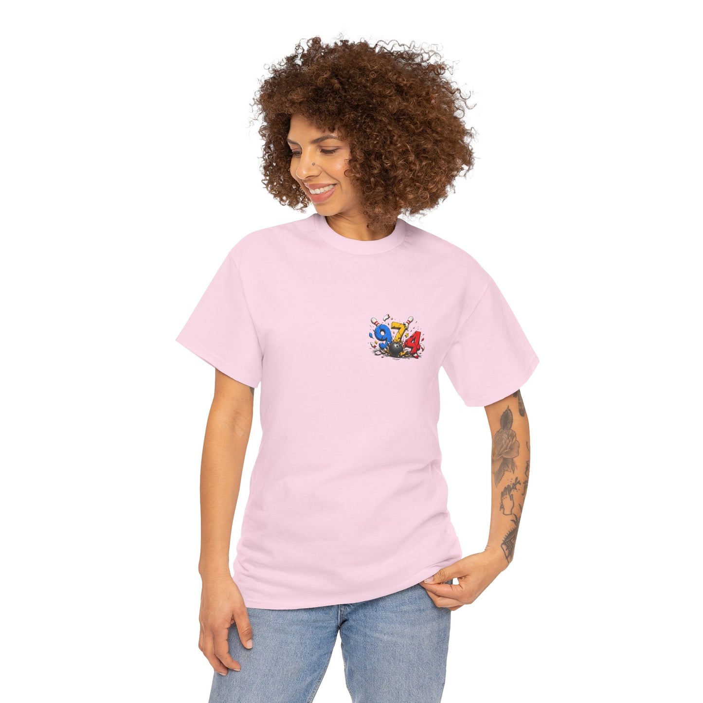 T-shirt " 974 Bowling ", Destination Île de La Réunion, Confort Coton, Sobre, Elégant, Souvenir Unique, Vêtement Adulte, Unisexe, Esprit Voyageur