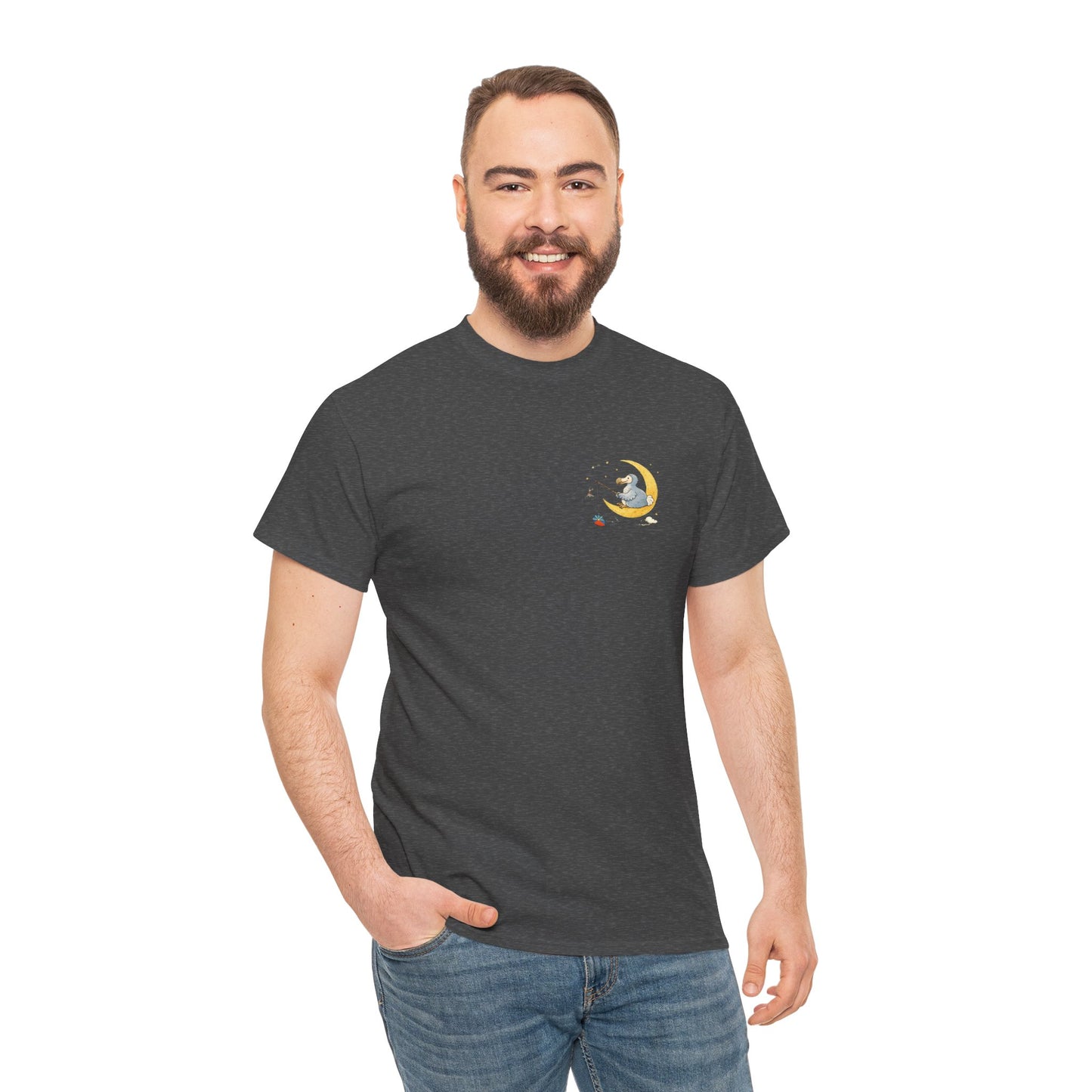 T-shirt "Dodo Lune ", Île de La Réunion", Confort Coton, Sobre, Elégant, Souvenir Unique, Cadeau, Unisexe, Esprit Voyageur