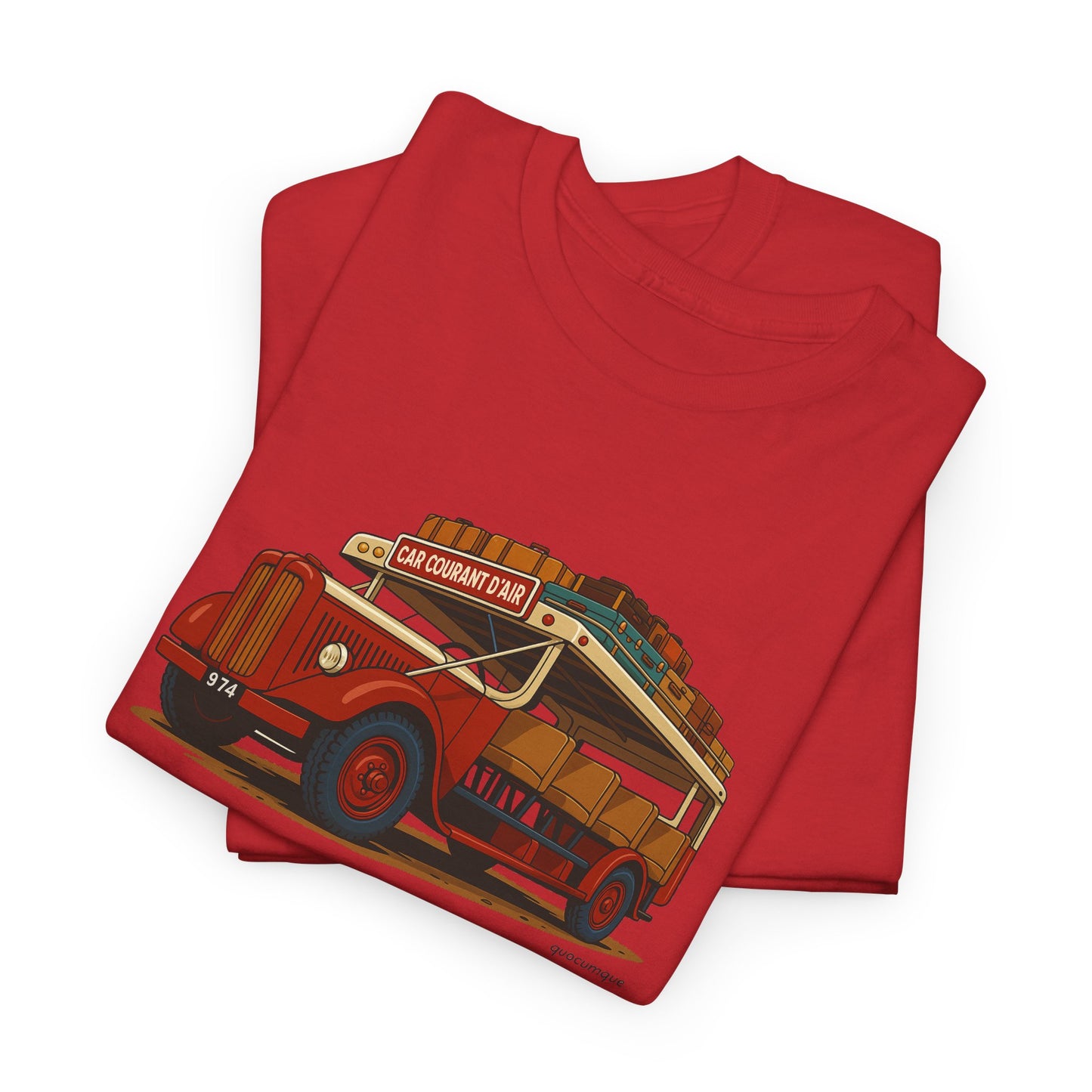 T-shirt "Car Courant d'Air, Exotisme, Destination Île de La Réunion, Confort Coton, Sobre, Elégant, Souvenir Unique, Cadeau, Unisexe, Esprit Voyageur