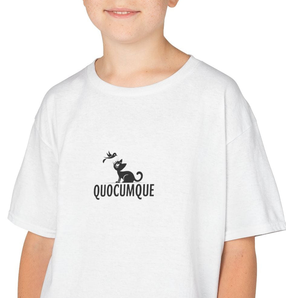 T-shirt Quocumque "Chat Oiseau", Douceur Coton, Pour les enfants de 5-6 ans( Taille XS), Pour les 7-8 ans( taille S), Pour les 9-10 ans( taille M), Pour les 11-12 ans( taille L), Pour les 13-14 ans( taille XL)