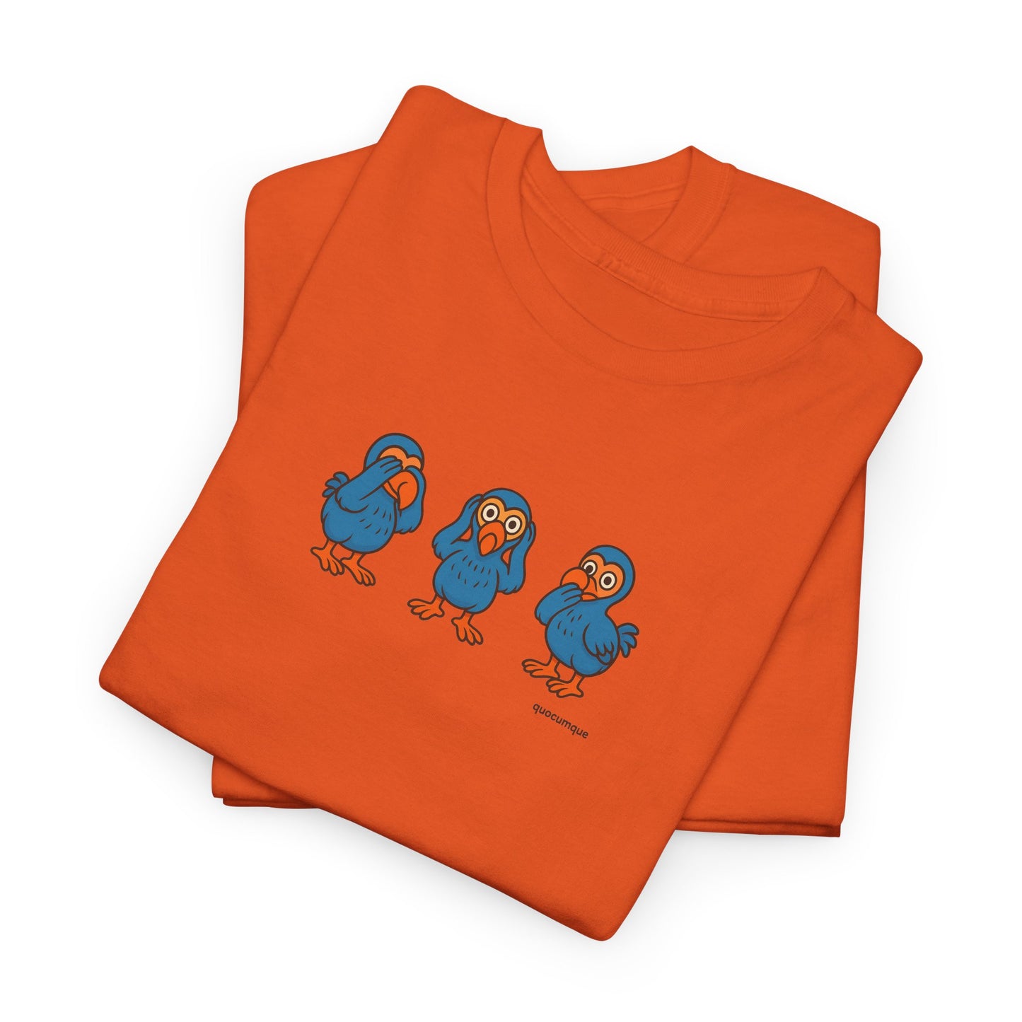 T-shirt Quocumque, "3 Dodos de la Sagesse", Confort, Souvenir Unique, Cadeau, Unisexe, Délicatesse, Homme, Femme, Adulte, Sportif, Liberté, Détente