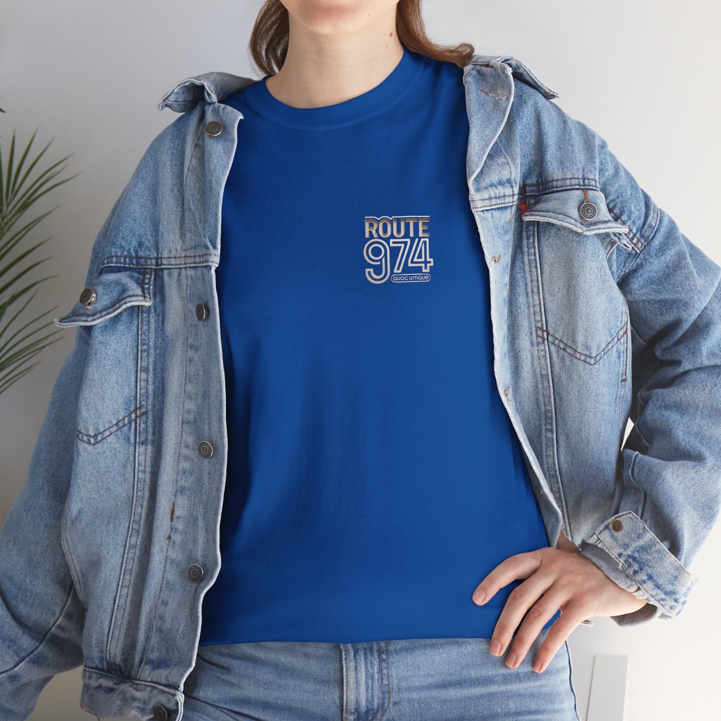 Copy of T-shirt "Route 974", Destination île de La Réunion, Confort Coton, Sobre, Elégant, Souvenir Unique, Cadeau, Unisexe, Esprit Voyageur