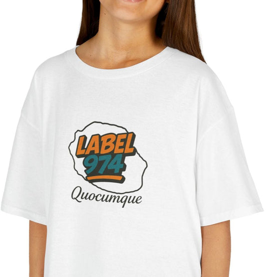 T-shirt "Label 974", Île de La Réunion", Douceur Coton, Pour les enfants de 5-6 ans( Taille XS), Pour les 7-8 ans( taille S), Pour les 9-10 ans( taille M), Pour les 11-12 ans( taille L), Pour les 13-14 ans( taille XLS)
