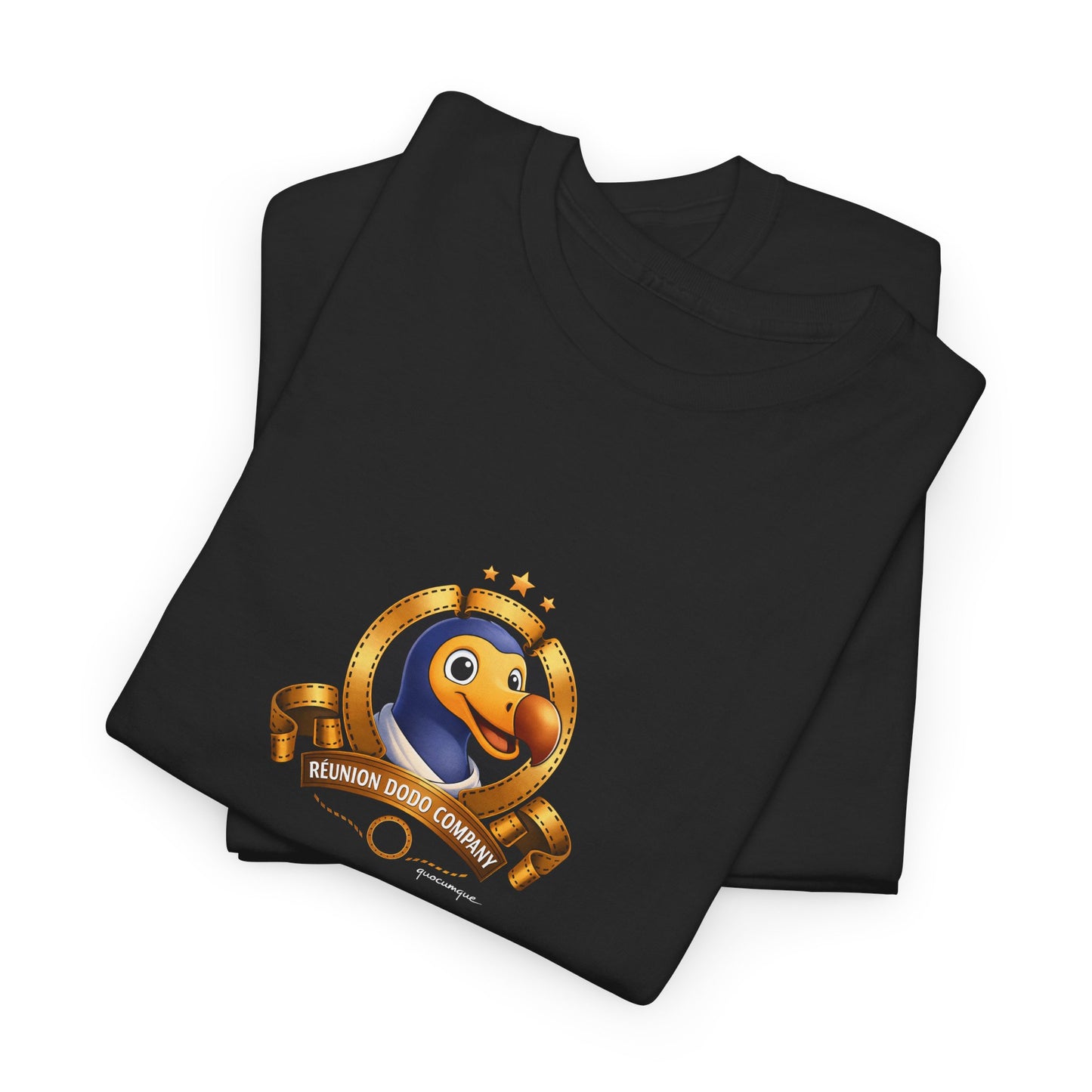 T-shirt Quocumque, " Dodo Cinéma", Île de La Réunion, Confort Coton, Elégant, Souvenir Unique, Cadeau, Unisexe, Esprit Voyageur, Créole, Bourbon