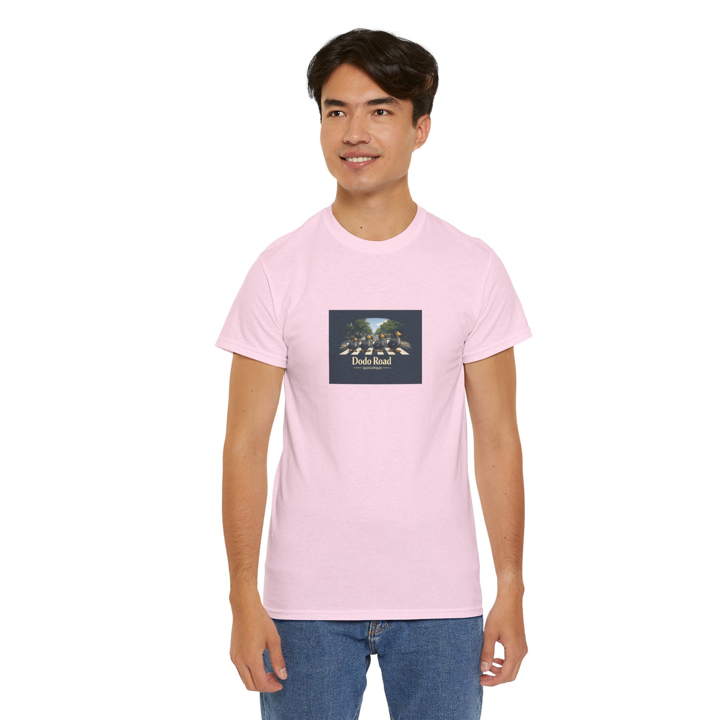 T-shirt "Dodo Road", Île de La Réunion", Confort Coton, Sobre, Elégant, Souvenir Unique, Cadeau, Unisexe, Esprit Voyageur