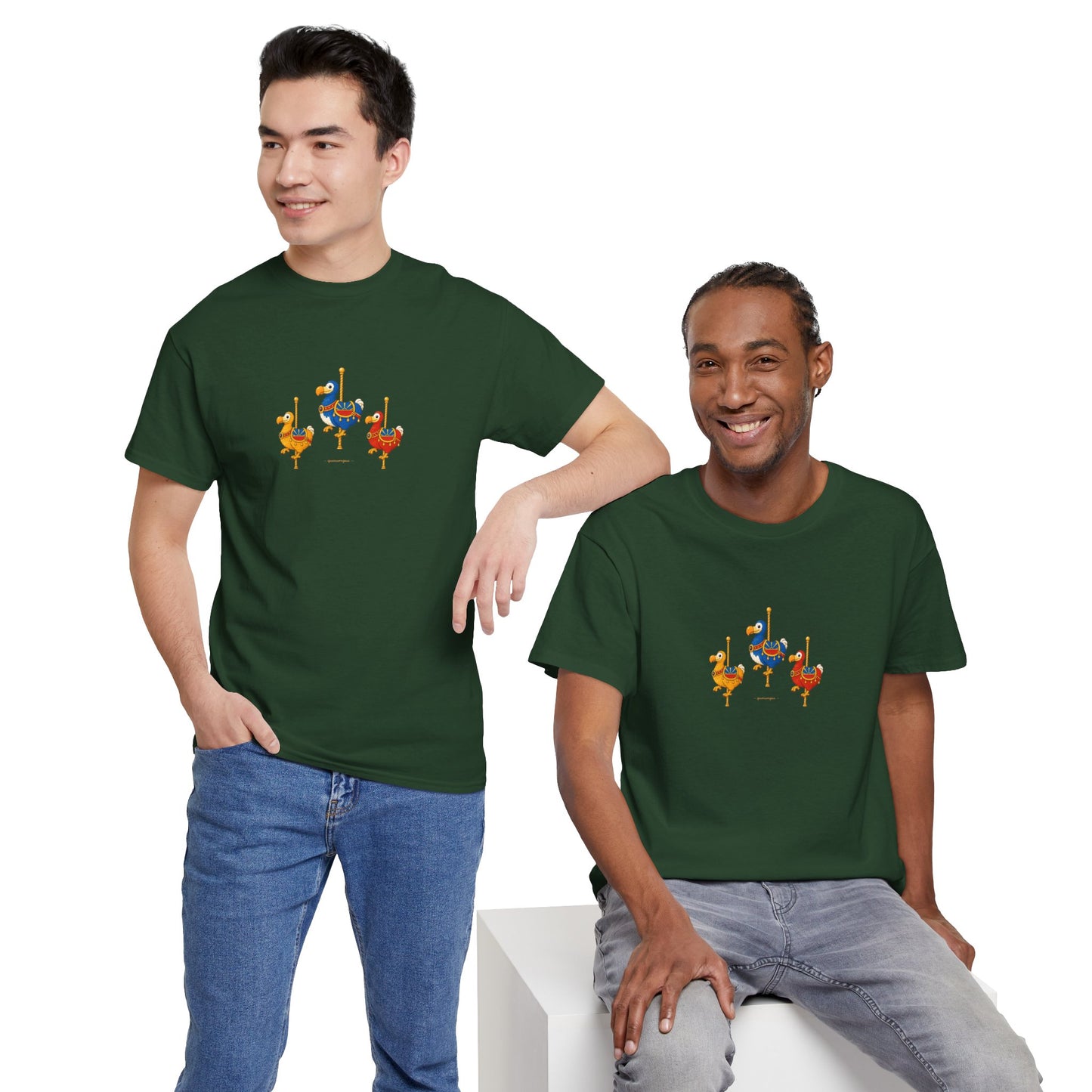 T-shirt Quocumque " Carrousel", Île de La Réunion, Confort Coton, Elégant, Souvenir Unique, Cadeau, Unisexe, Esprit Voyageur, Créole, Bourbon