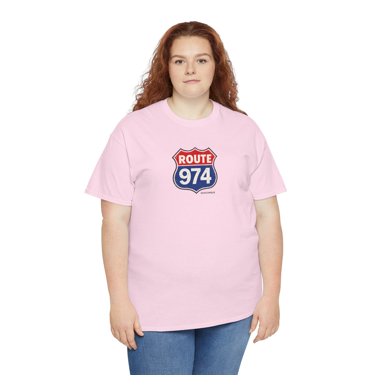 T-shirt "Route 974", Exotisme, Destination Île de La Réunion, Confort Coton, Sobre, Elégant, Souvenir Unique, Cadeau, Unisexe, Esprit Voyageur