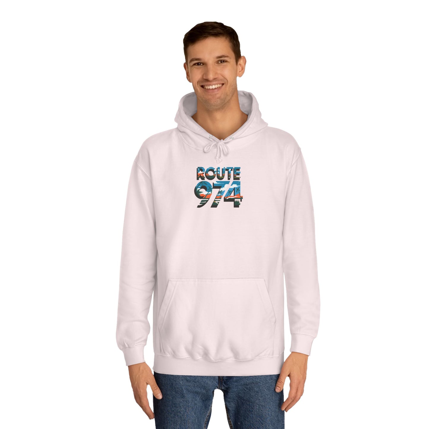 Sweat à Capuche "Route 974" pour Adulte, Hoodie, Unisexe, Élégance, Sobriété, Homme, Femme, Indicatif Réunion
