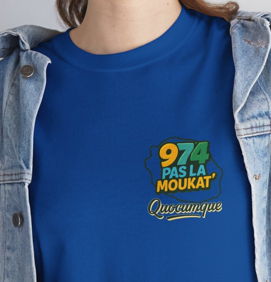 T-shirt " 974 Expression Créole'", Destination Île de La Réunion, Confort Coton, Sobre, Elégant, Souvenir Unique, Cadeau, Unisexe, Esprit Voyageur