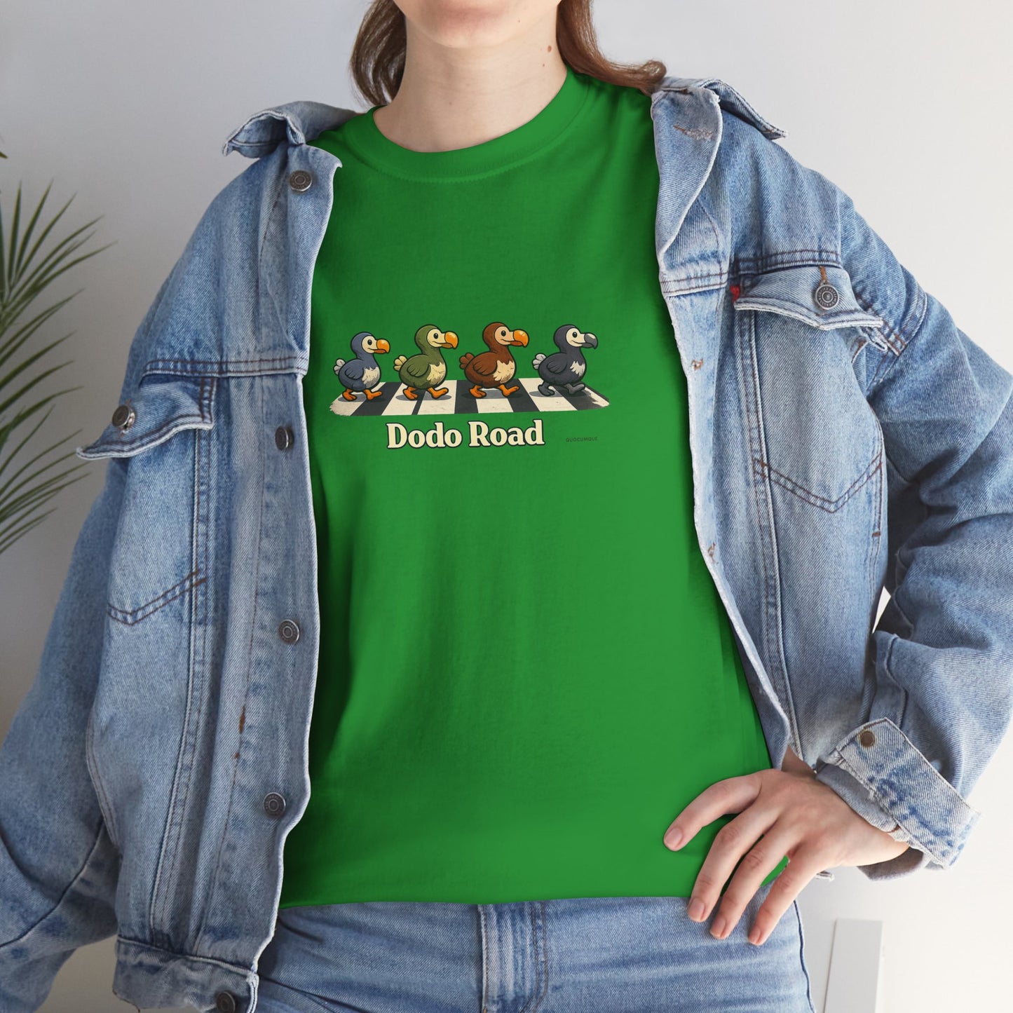 T-shirt "Dodo Road", Île de La Réunion", Confort Coton, Sobre, Elégant, Souvenir Unique, Cadeau, Unisexe, Esprit Voyageur