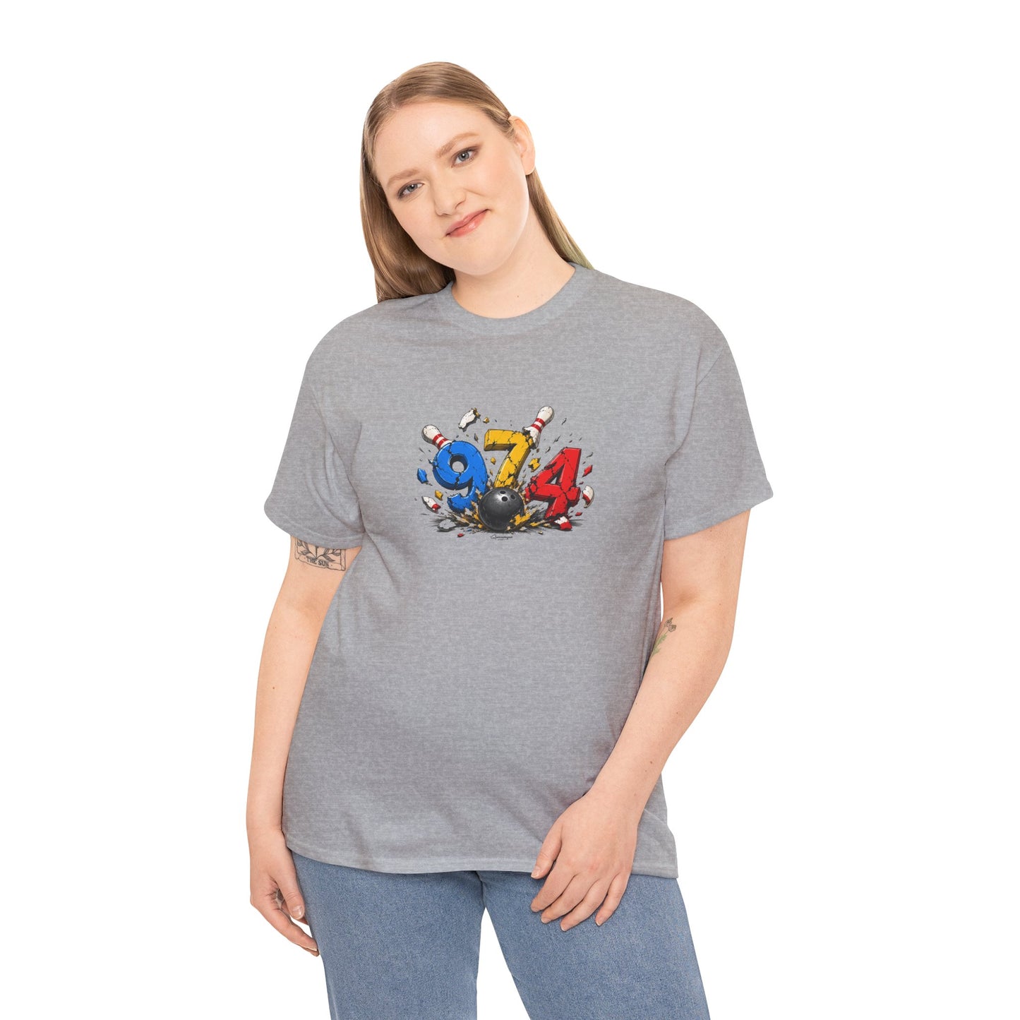 T-shirt " 974 Bowling ", Destination Île de La Réunion, Confort Coton, Sobre, Elégant, Souvenir Unique, Vêtement Adulte, Unisexe, Esprit Voyageur