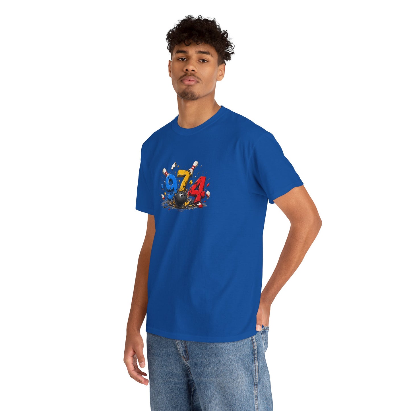T-shirt " 974 Bowling ", Destination Île de La Réunion, Confort Coton, Sobre, Elégant, Souvenir Unique, Vêtement Adulte, Unisexe, Esprit Voyageur
