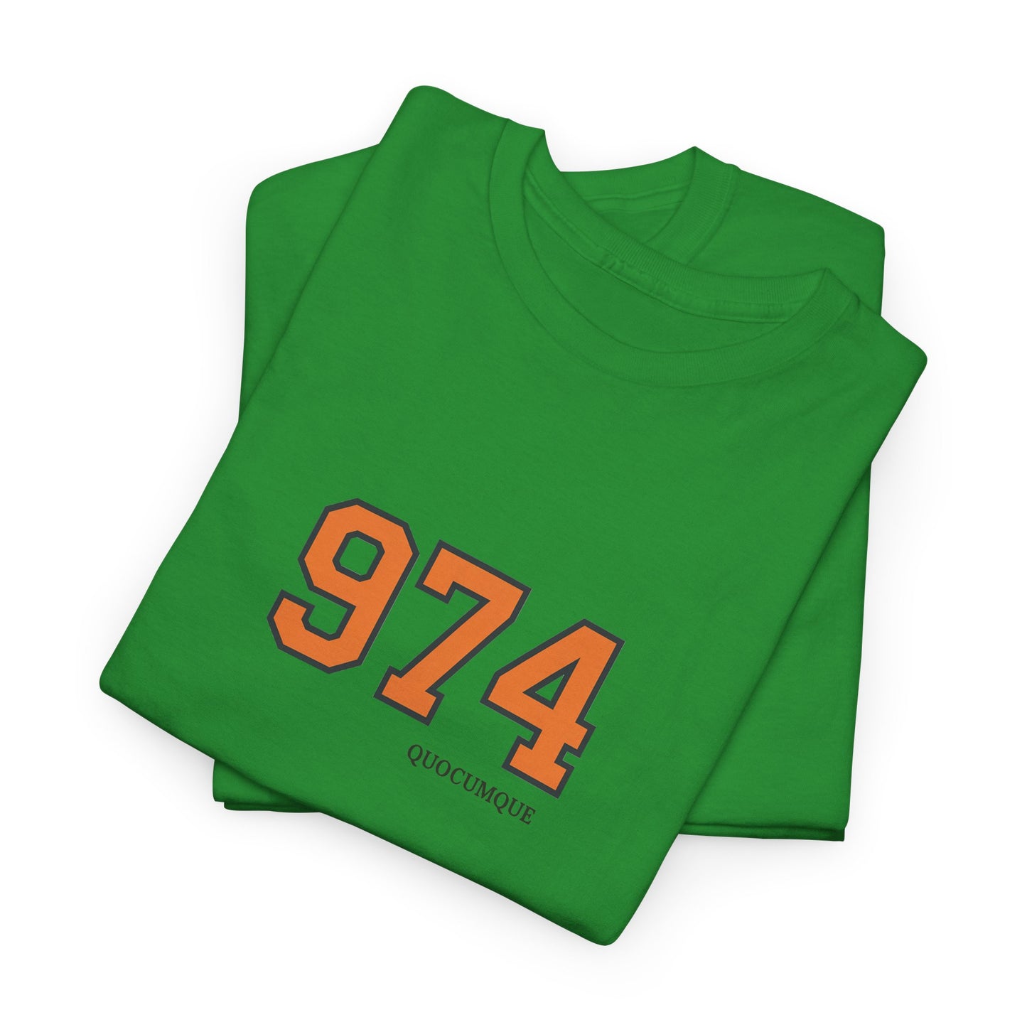 T-shirt " 974 ", Destination Île de La Réunion, Confort Coton, Sobre, Elégant, Souvenir Unique, Vêtement Adulte, Unisexe, Esprit Voyageur
