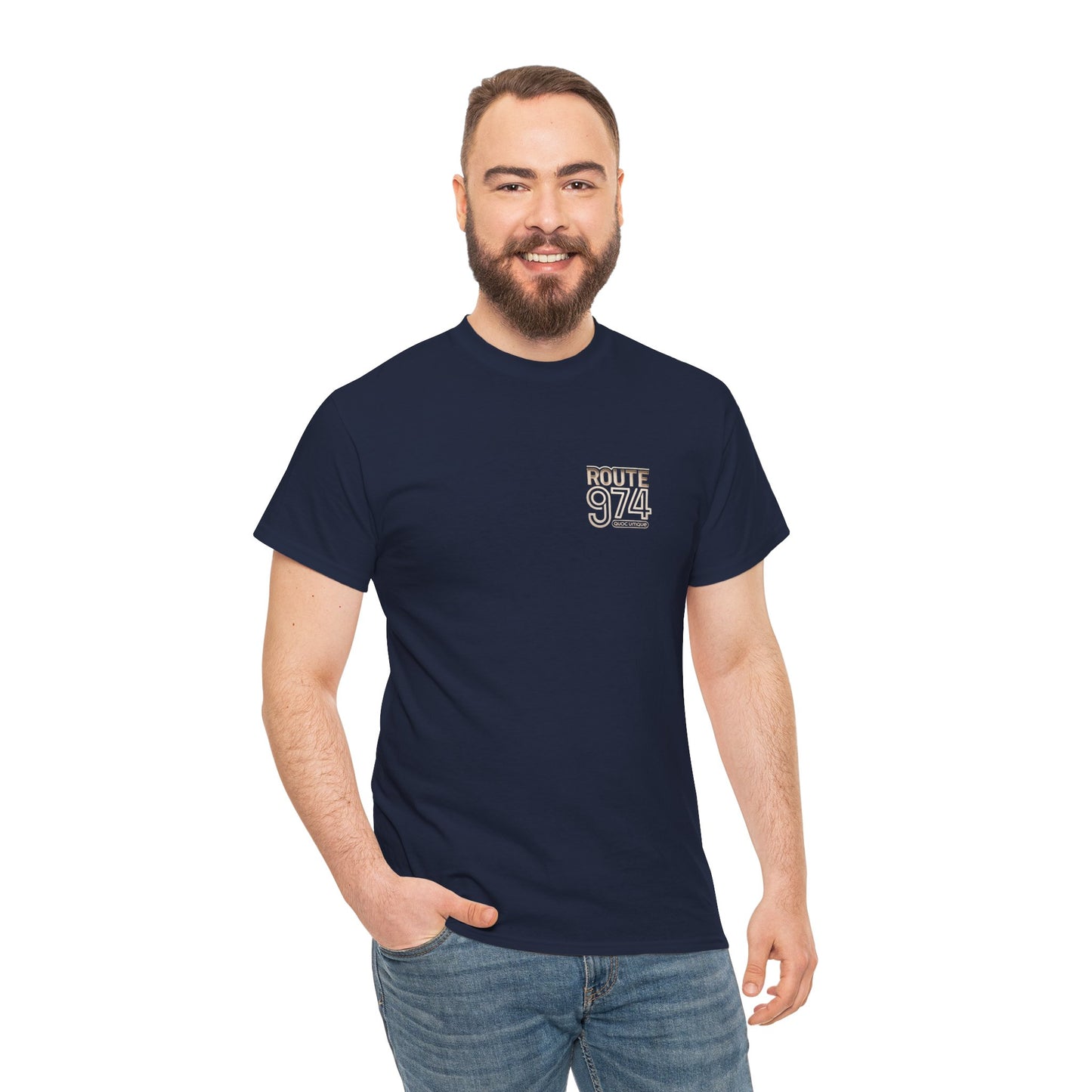Copy of T-shirt "Route 974", Destination île de La Réunion, Confort Coton, Sobre, Elégant, Souvenir Unique, Cadeau, Unisexe, Esprit Voyageur