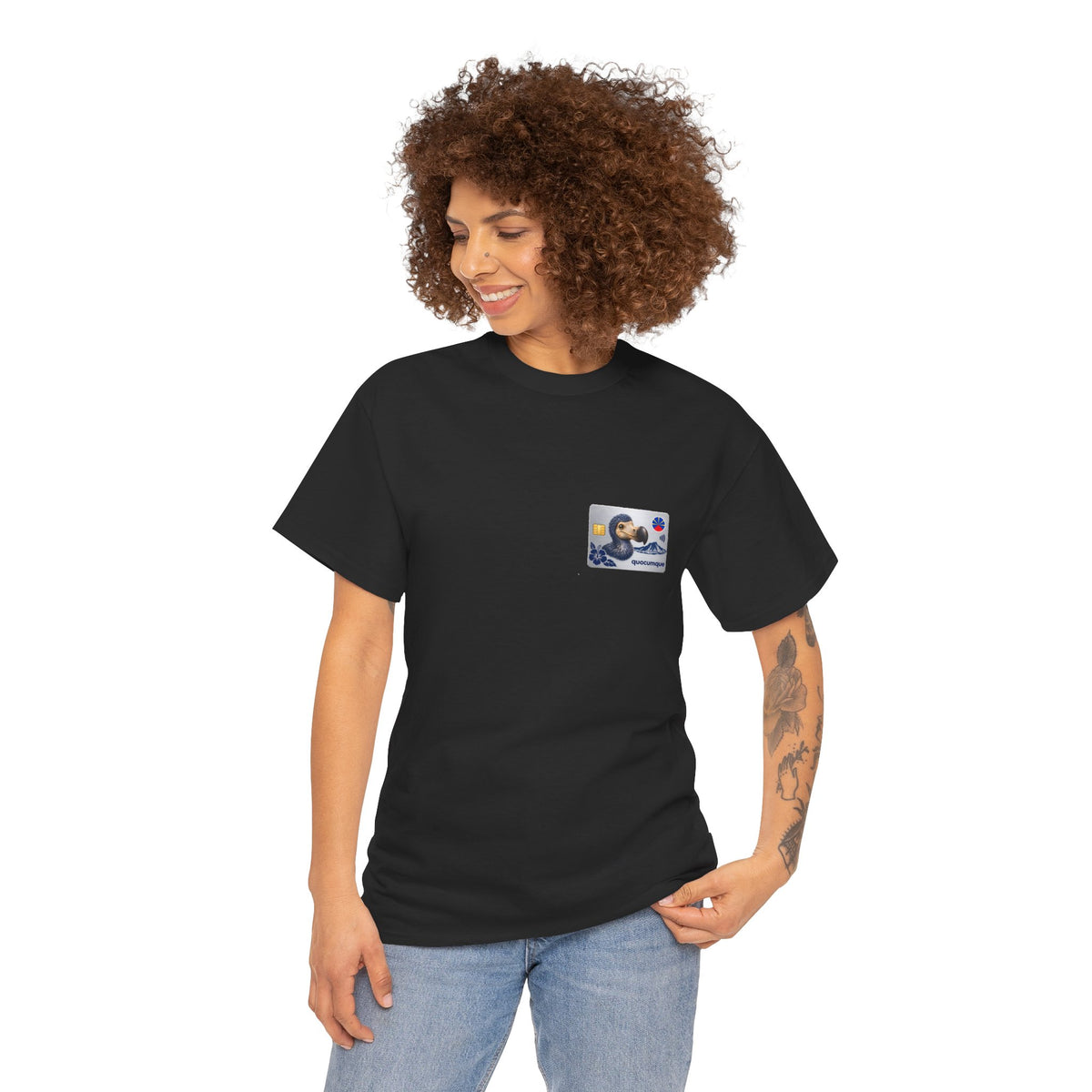T-shirt "Quocumque Platinium", Exotisme, Destination Île de La Réunion, Confort Coton, Sobre, Elégant, Souvenir Unique, Cadeau, Unisexe, Esprit Voyageur