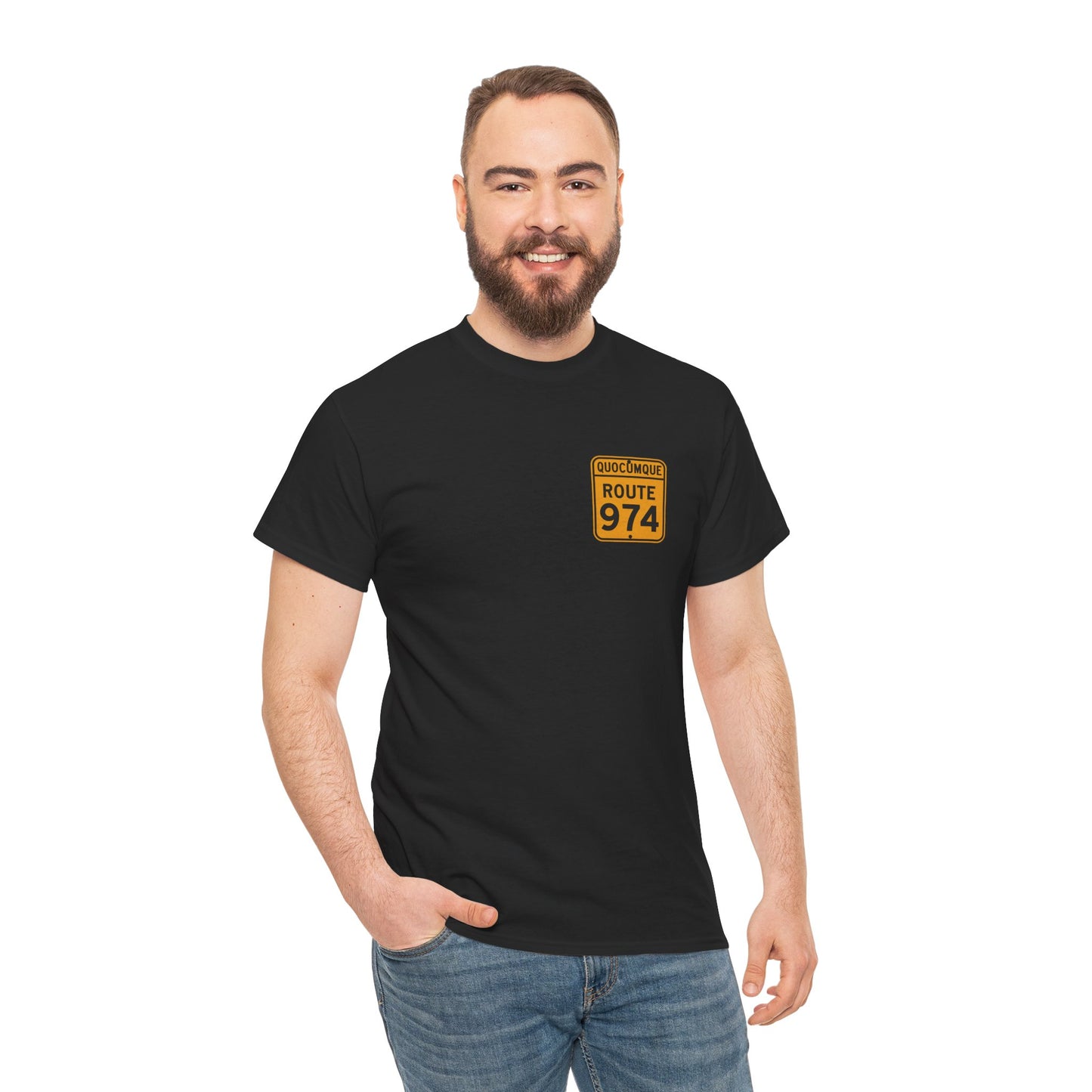T-shirt "Route 974", Destination île de La Réunion, Confort Coton, Sobre, Elégant, Souvenir Unique, Cadeau, Unisexe, Esprit Voyageur