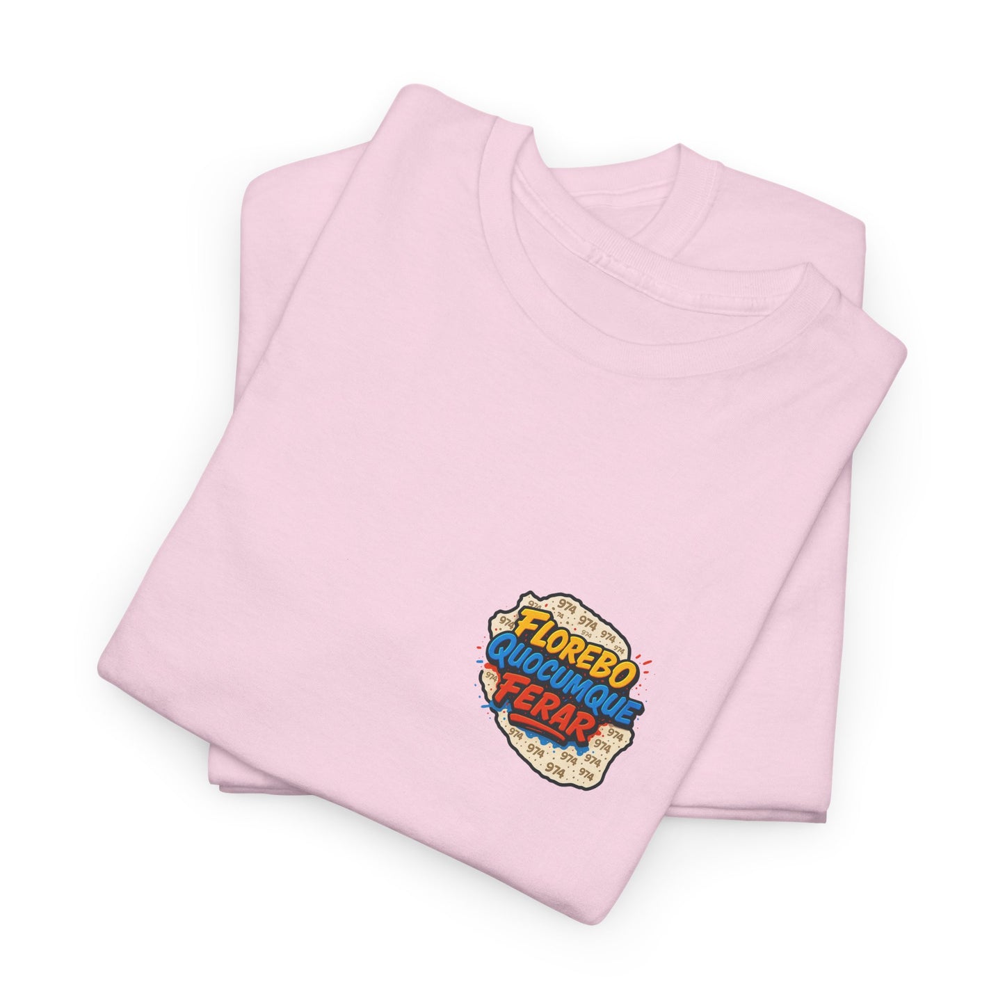 T-shirt Florebo Quocumque Ferar, Île de La Réunion, 974, Confort Coton, Sobre, Elégant, Souvenir Unique, Cadeau, Unisexe, Esprit Voyageur, Adulte