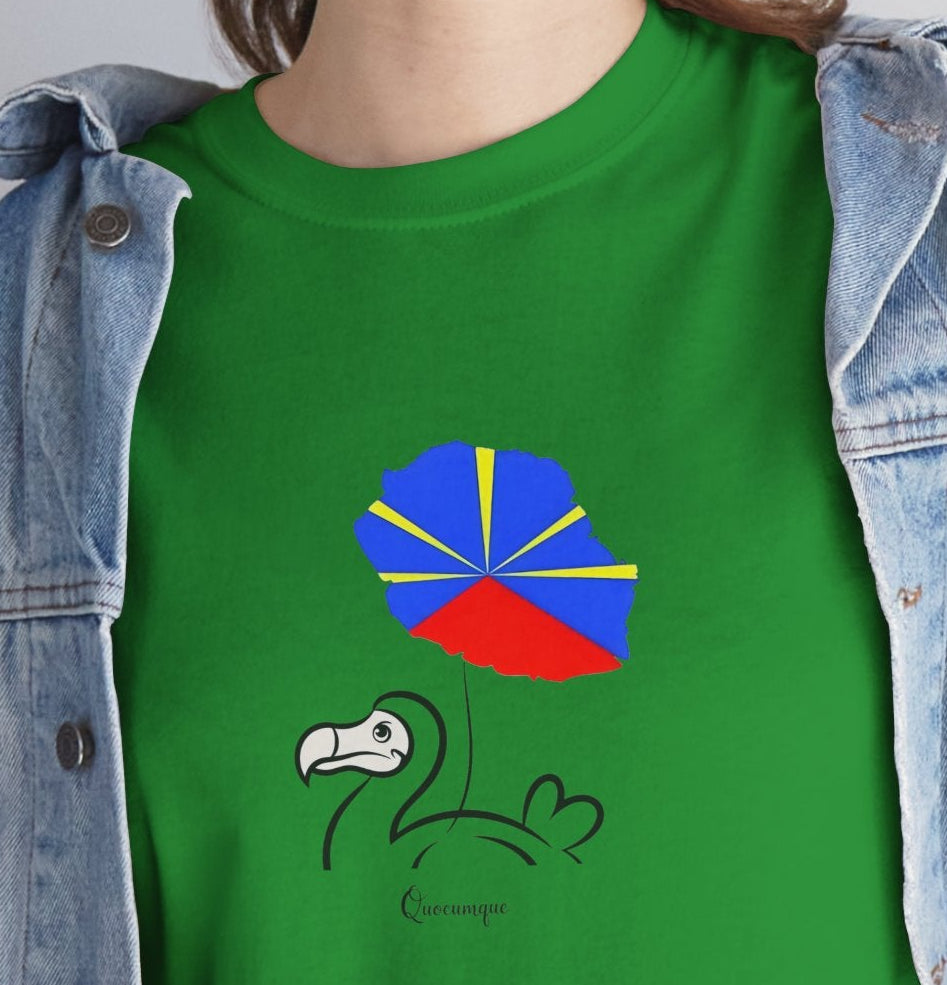 T-shirt "Dodo Ballon ", Île de La Réunion", Confort Coton, Sobre, Elégant, Souvenir Unique, Cadeau, Unisexe, Esprit Voyageur