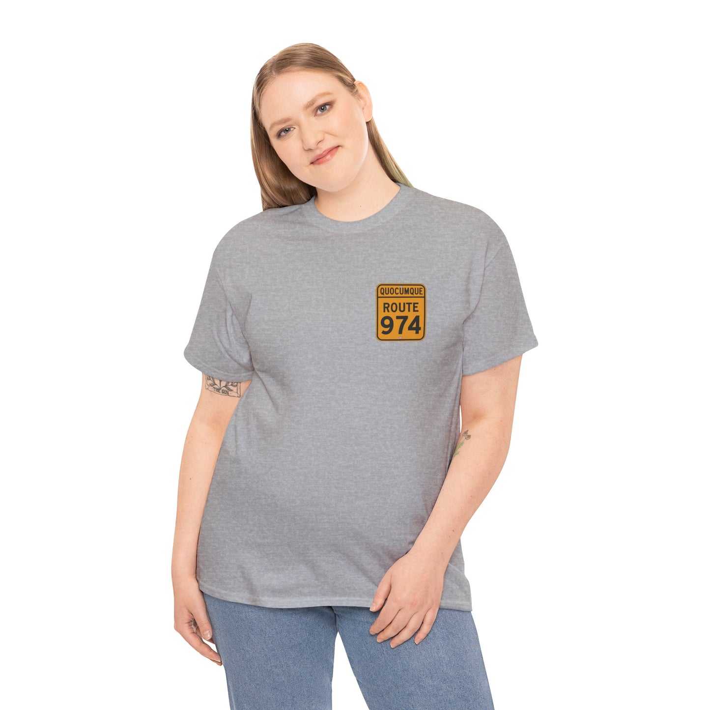 T-shirt "Route 974", Destination île de La Réunion, Confort Coton, Sobre, Elégant, Souvenir Unique, Cadeau, Unisexe, Esprit Voyageur