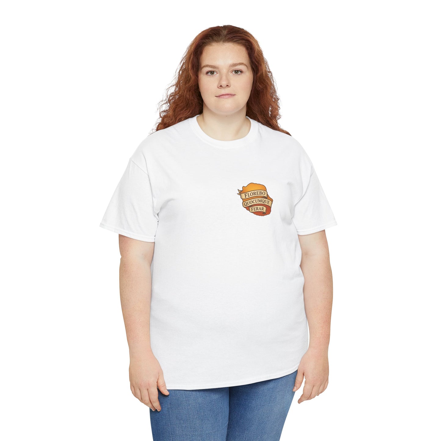 T-shirt Florebo Quocumque Ferar, île de La Réunion, Confort Coton, Sobre, Elégant, Souvenir Unique, Cadeau, Unisexe, Esprit Voyageur, Adulte