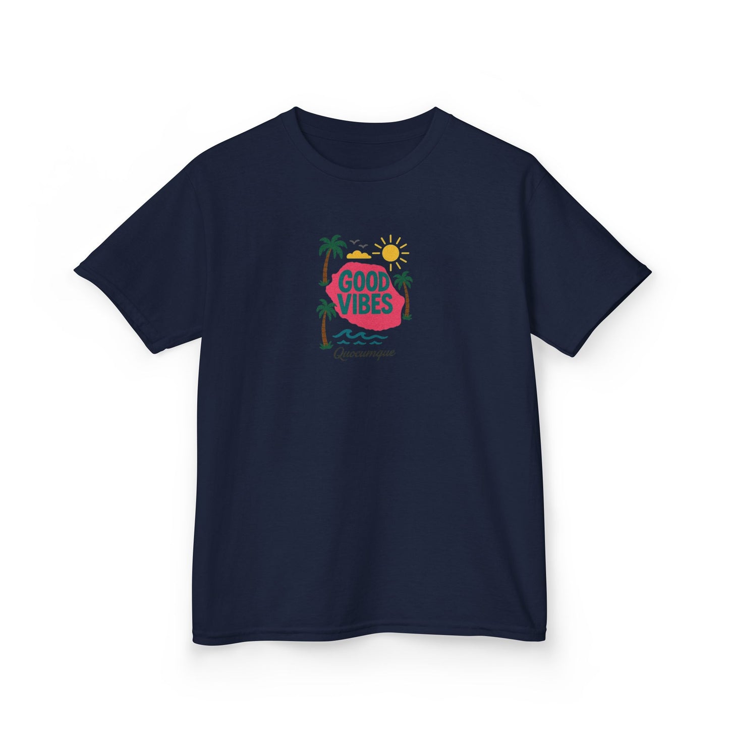 T-shirt "974 Good Vibes"", Île de La Réunion, Douceur Coton, Pour les enfants de 5-6 ans( Taille XS), Pour les 7-8 ans( taille S), Pour les 9-10 ans( taille M), Pour les 11-12 ans( taille L), Pour les 13-14 ans( taille XLS)