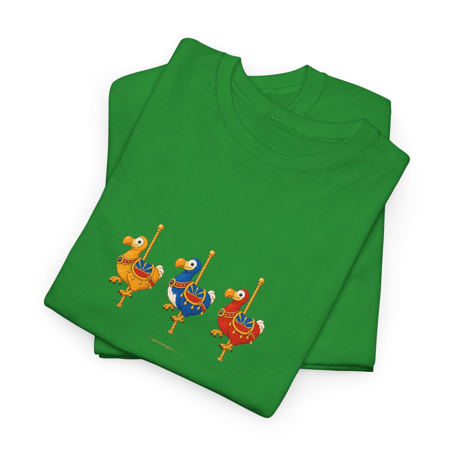 T-shirt Quocumque " Carrousel", Île de La Réunion, Confort Coton, Elégant, Souvenir Unique, Cadeau, Unisexe, Esprit Voyageur, Créole, Bourbon