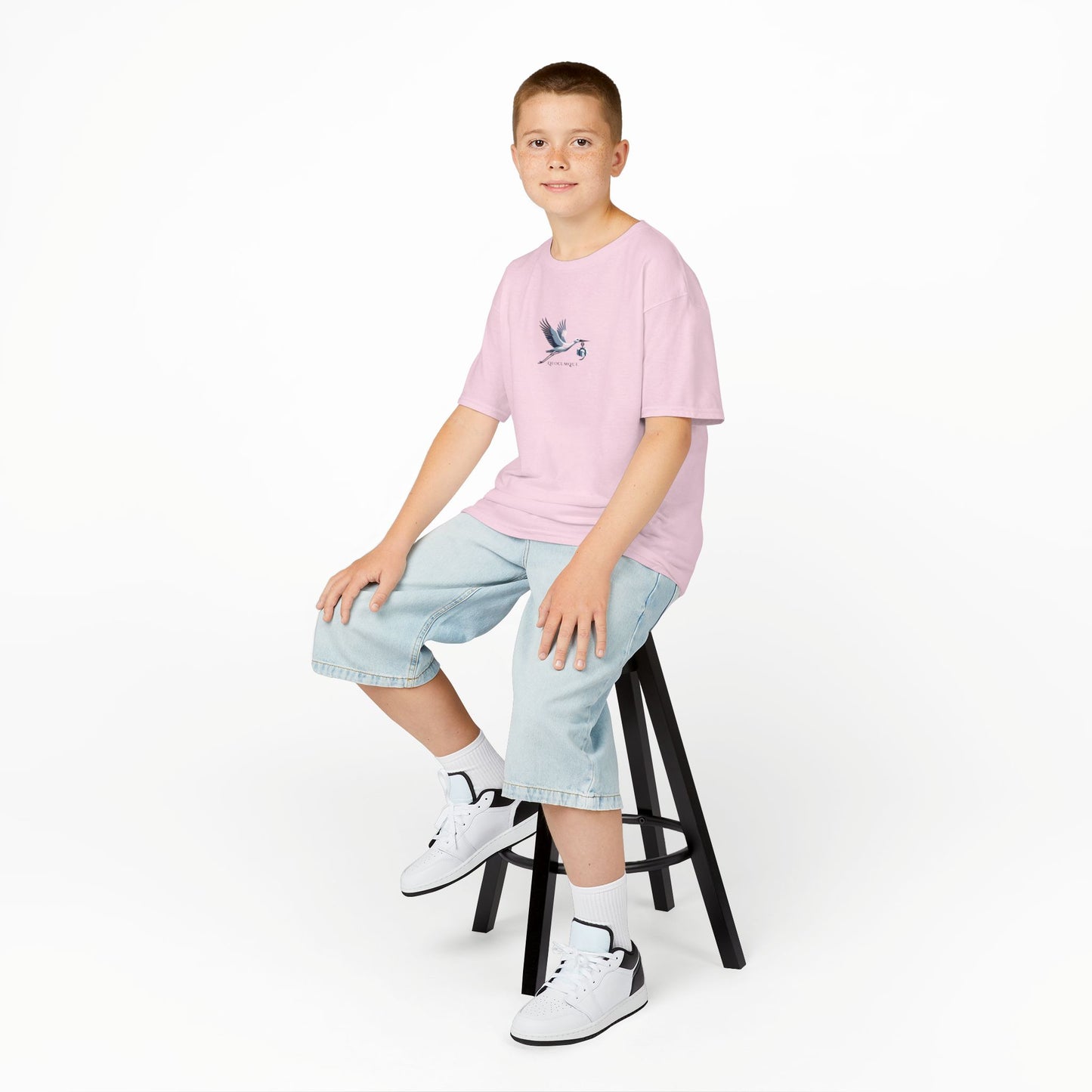 T-shirt Quocumque "Cigogne", Douceur Coton, Pour les enfants de 5-6 ans( Taille XS), Pour les 7-8 ans( taille S), Pour les 9-10 ans( taille M), Pour les 11-12 ans( taille L), Pour les 13-14 ans( taille XLS)