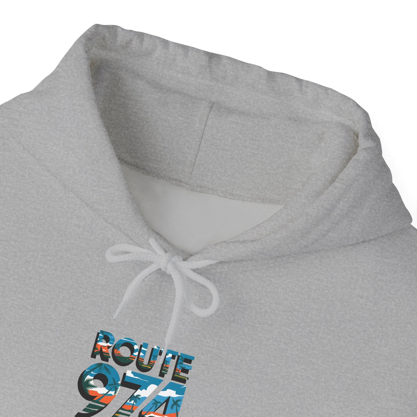 Sweat-Shirt à Capuche Collection " Route 974", Exotisme, Adulte, Homme, Femme, Sportive, Sportif, Décontracté, Classique, Destination La Réunion