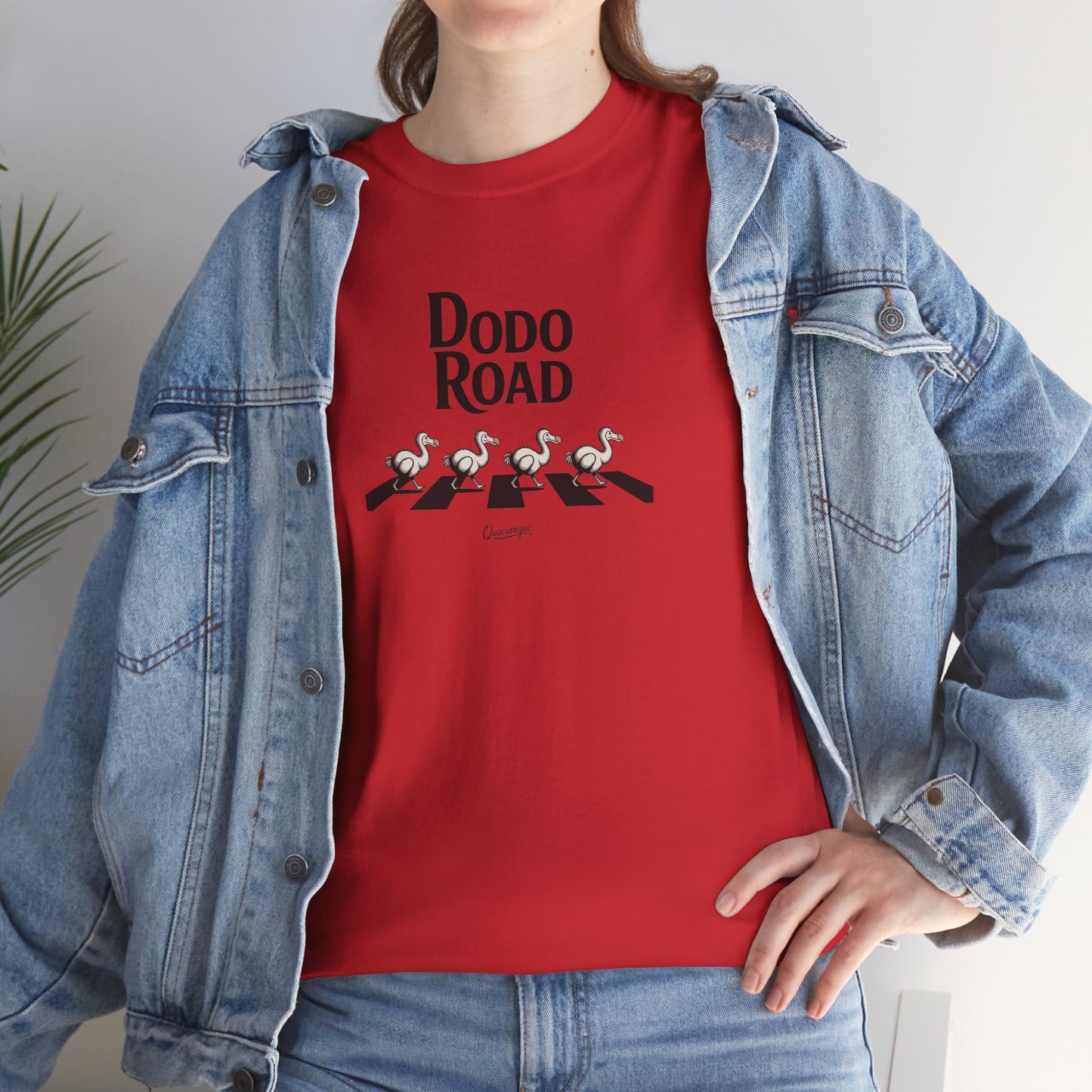 T-shirt Quocumque, " Dodo Road ", Île de La Réunion, Confort Coton, Elégant, Souvenir Unique, Cadeau, Unisexe, Esprit Voyageur, Créole, Bourbon