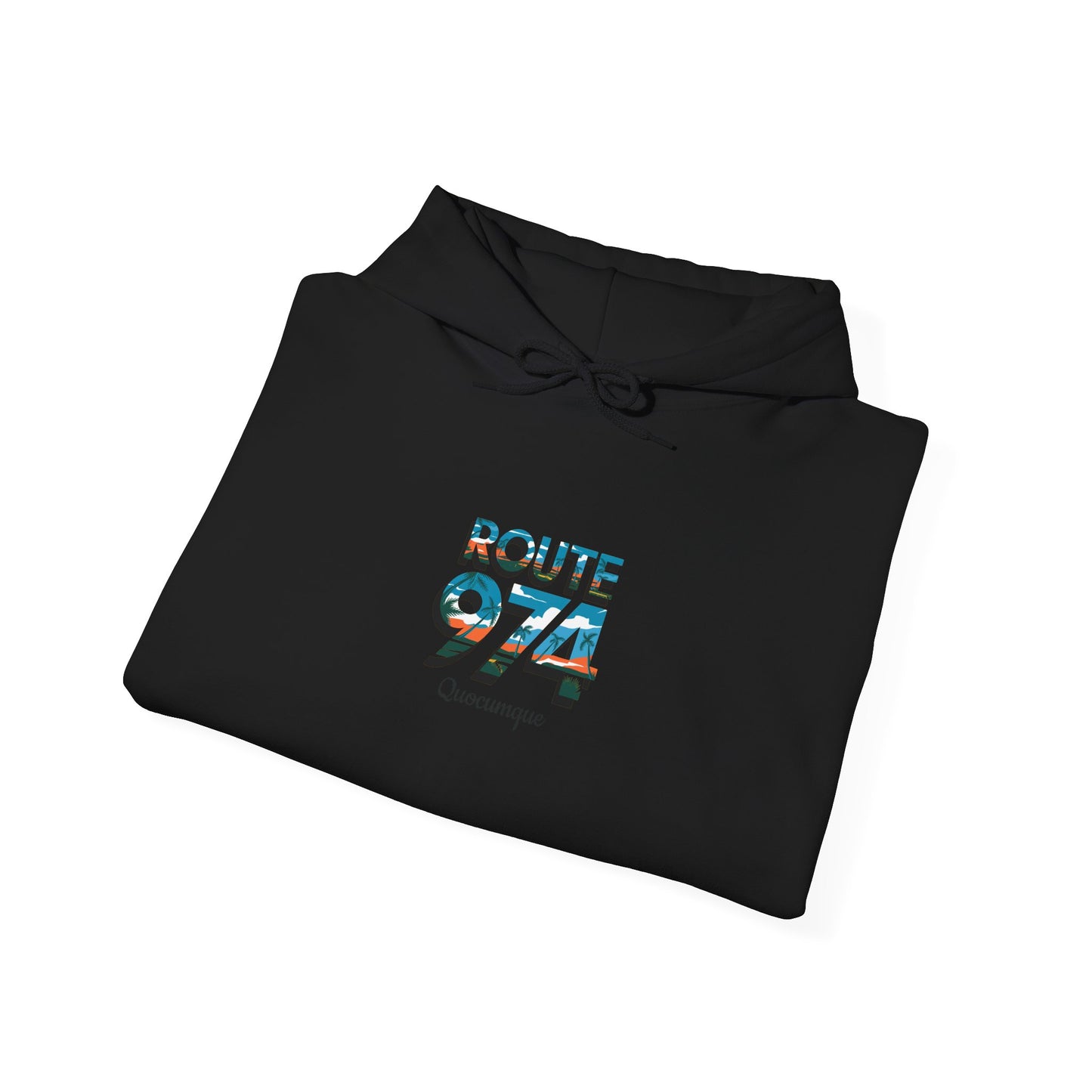 Sweat-Shirt à Capuche Collection " Route 974", Exotisme, Adulte, Homme, Femme, Sportive, Sportif, Décontracté, Classique, Destination La Réunion