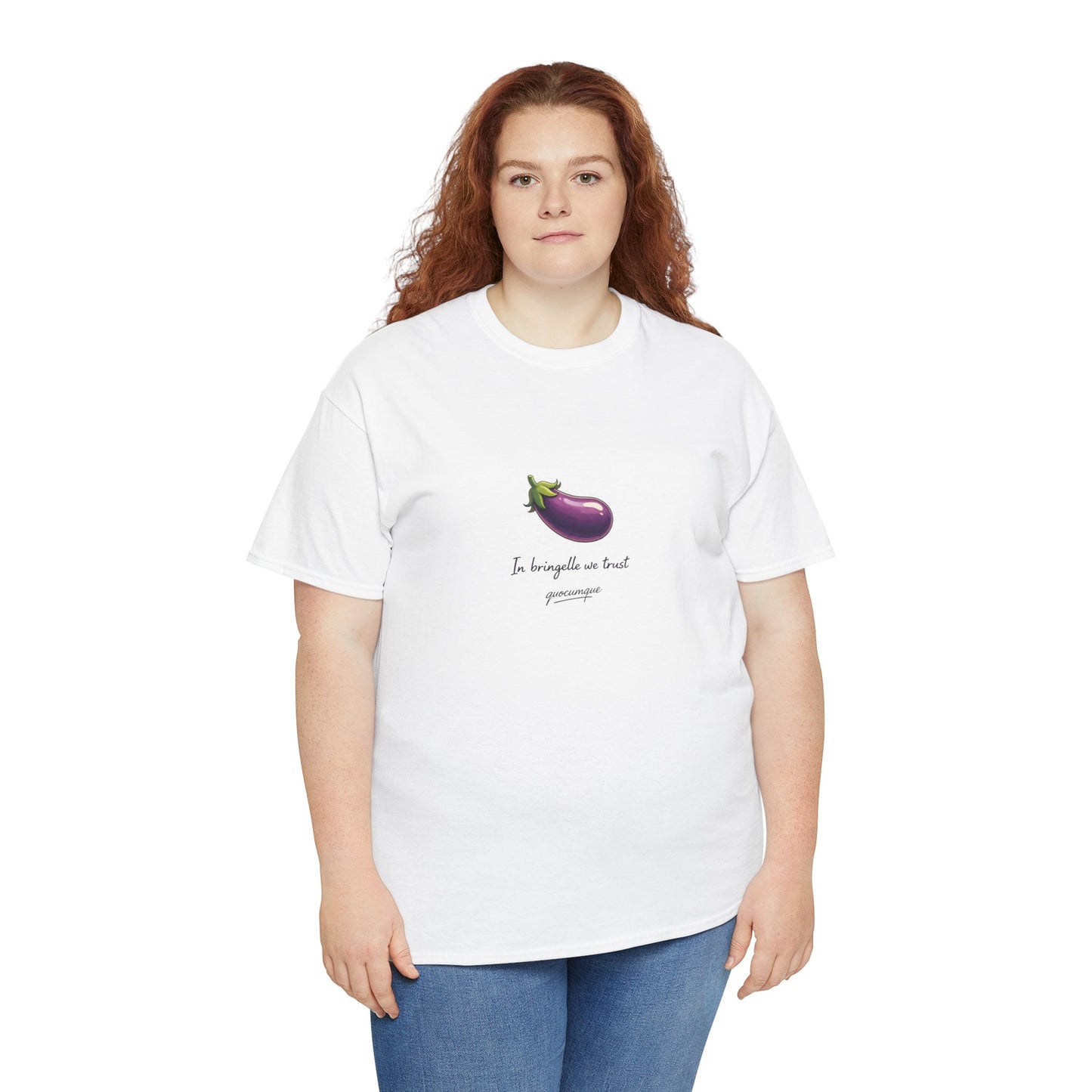 T-shirt Quocumque "Bringelle", Confort Coton, Sobre, Elégant, Souvenir Unique, Cadeau, Unisexe, Esprit Voyageur, Adulte, Espace