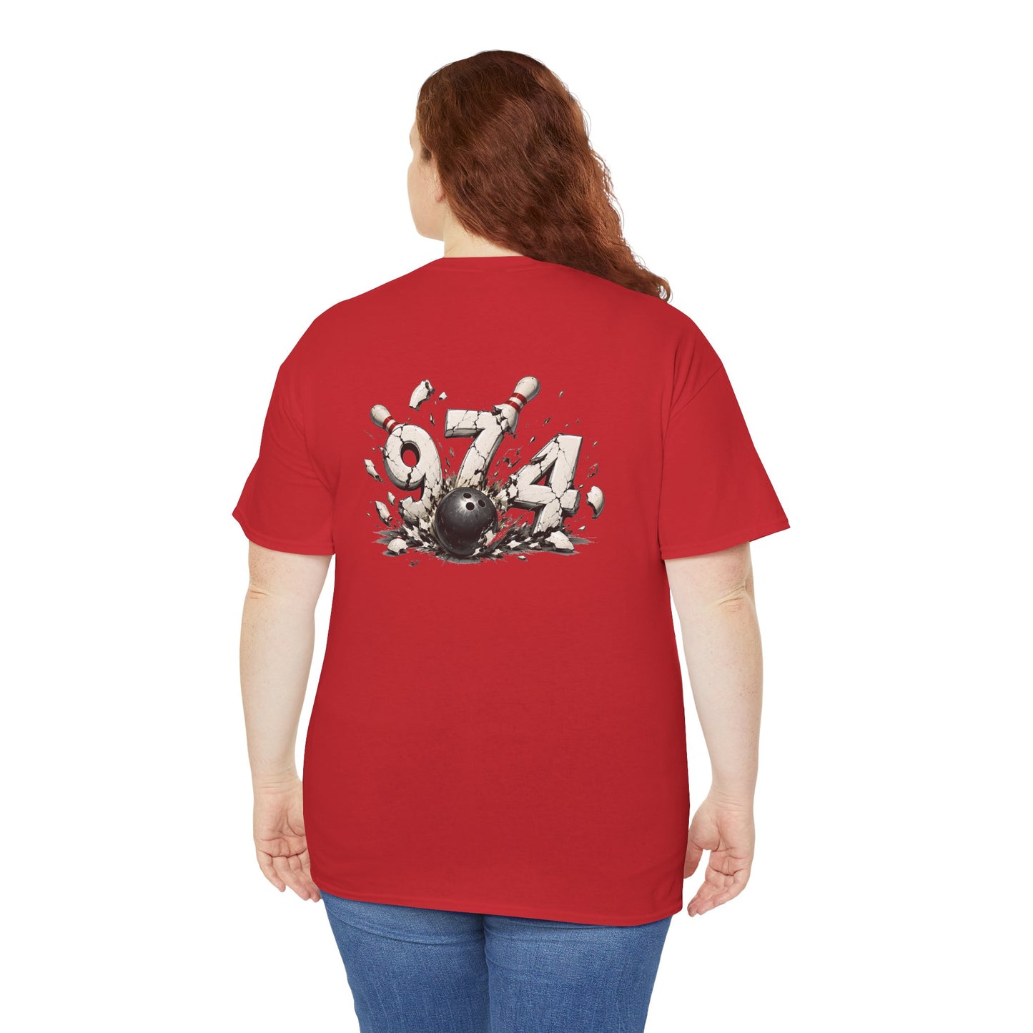 T-shirt " 974 Bowling", Destination Île de La Réunion, Confort Coton, Sobre, Elégant, Souvenir Unique, Vêtement Adulte, Unisexe, Esprit Voyageur