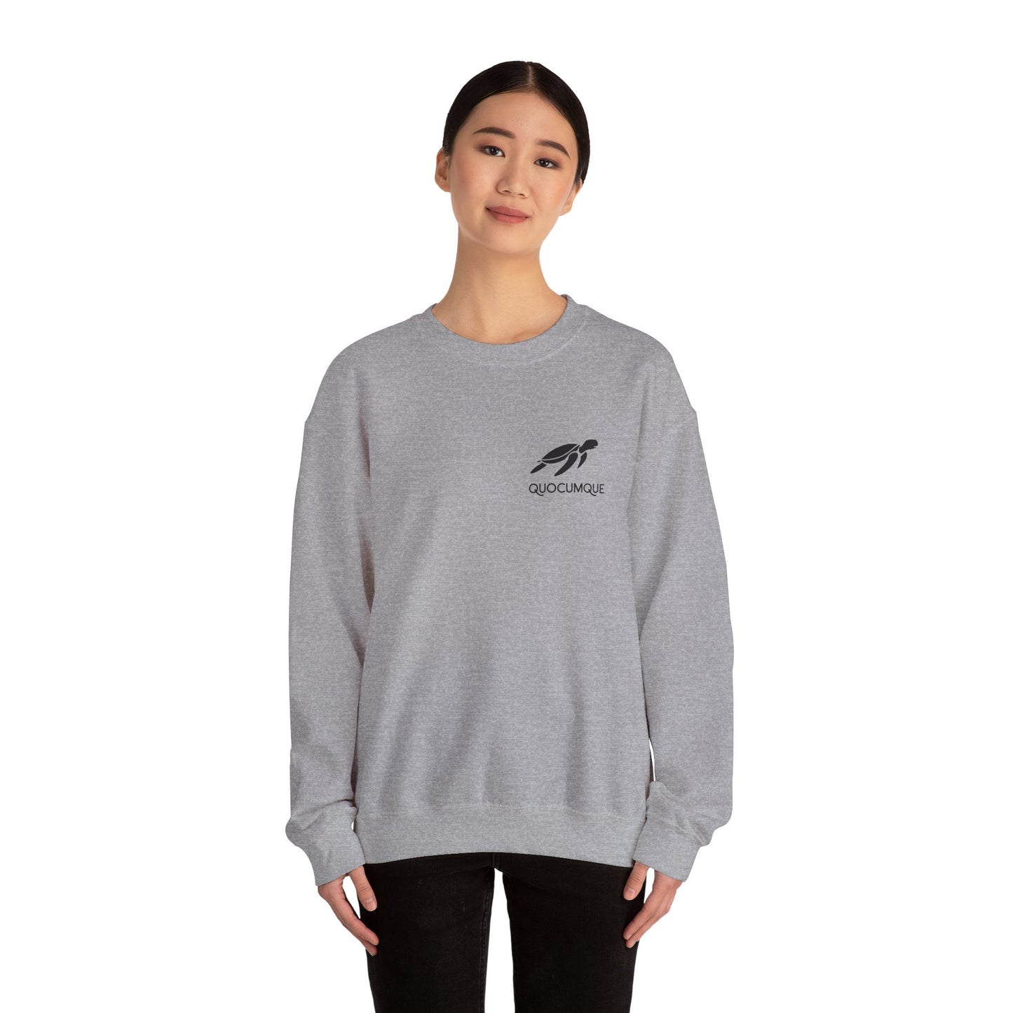 Sweat-Shirt Quocumque "Tortue Marine", Destination l'Île De La Réunion, Adulte, Homme, Femme, Sportive, Sportif, Décontracté, Élégant, Classique, Mer