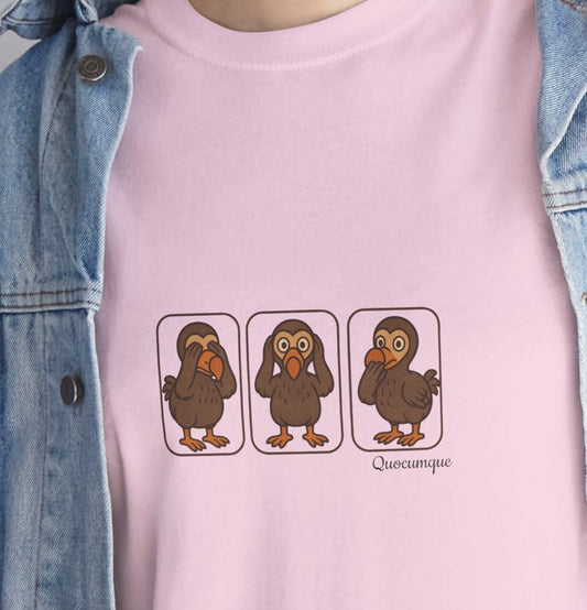 T-shirt Quocumque, "3 Dodos de la Sagesse", Confort, Souvenir Unique, Cadeau, Unisexe, Délicatesse, Homme, Femme, Adulte, Sportif, Liberté, Détente