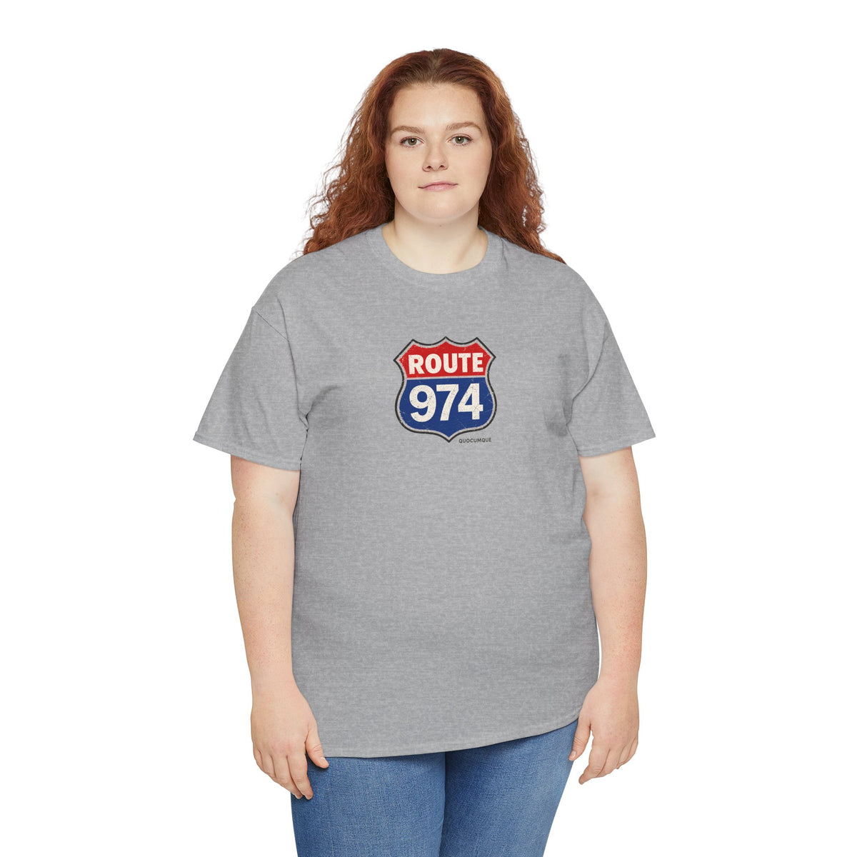 T-shirt "Route 974", Exotisme, Destination Île de La Réunion, Confort Coton, Sobre, Elégant, Souvenir Unique, Cadeau, Unisexe, Esprit Voyageur