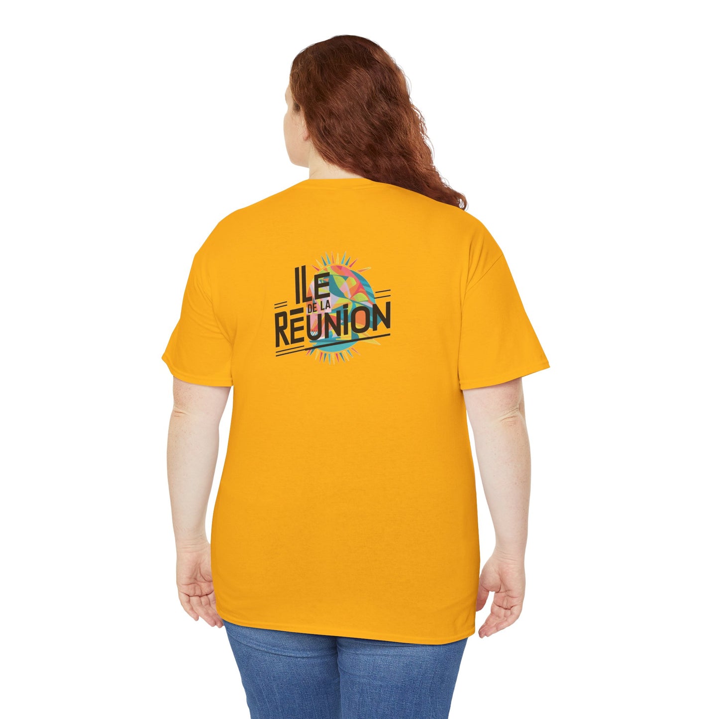 T-shirt "Île de La Réunion", Confort Coton, Sobre, Elégant, Souvenir Unique, Cadeau, Unisexe, Esprit Voyageur, Adulte