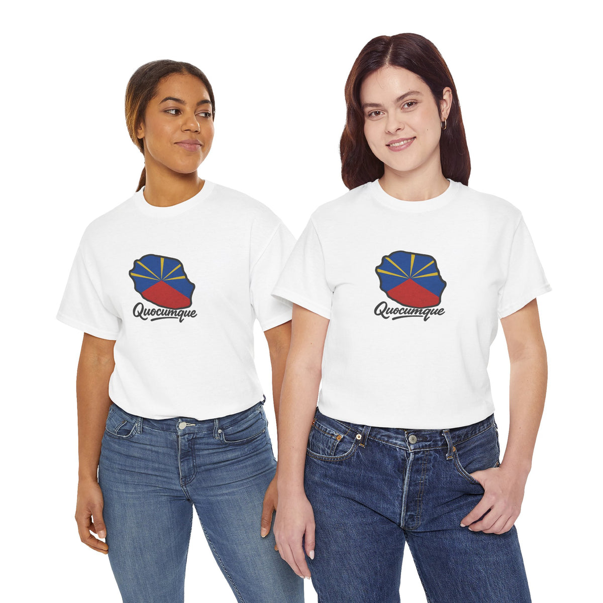 T-shirt "Drapeau Pays", Exotisme, Destination Île de La Réunion, Confort Coton, Sobre, Elégant, Souvenir Unique, Cadeau, Unisexe, Esprit Voyageur