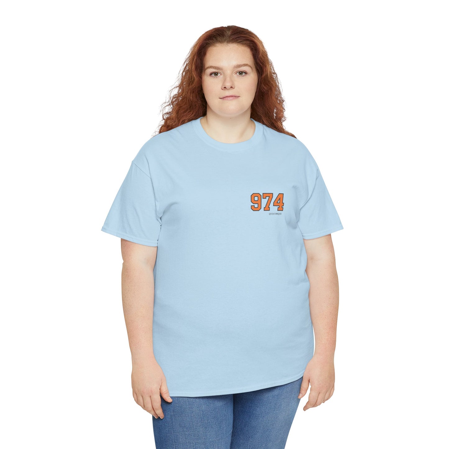 T-shirt " 974 ", Destination Île de La Réunion, Discret, Confort Coton, Sobre, Elégant, Souvenir Unique, Vêtement Adulte, Unisexe, Esprit Voyageur