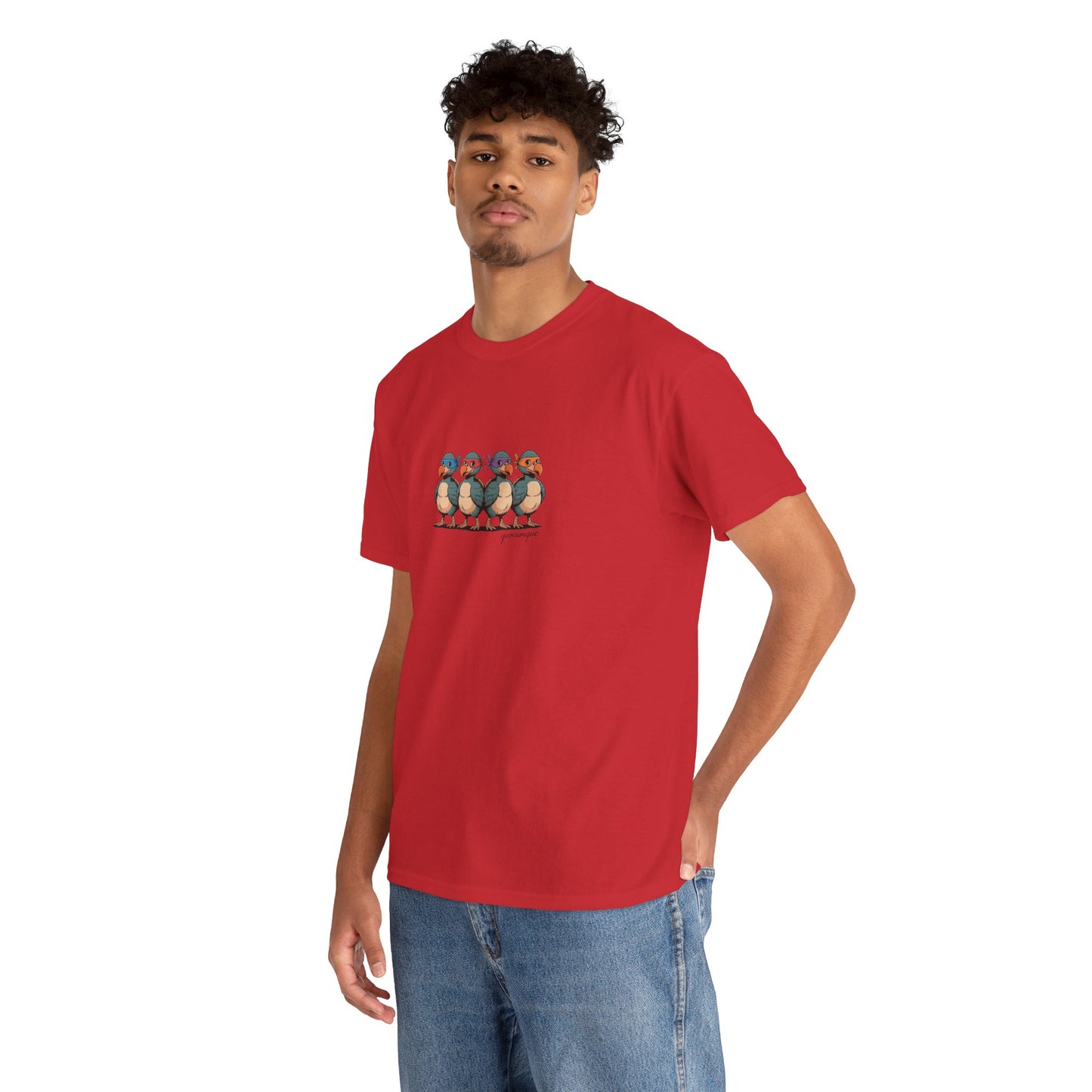 T-shirt Quocumque, " Dodos Ninjas ", Île de La Réunion, Confort Coton, Elégant, Souvenir Unique, Cadeau, Unisexe, Esprit Voyageur, Créole, Bourbon