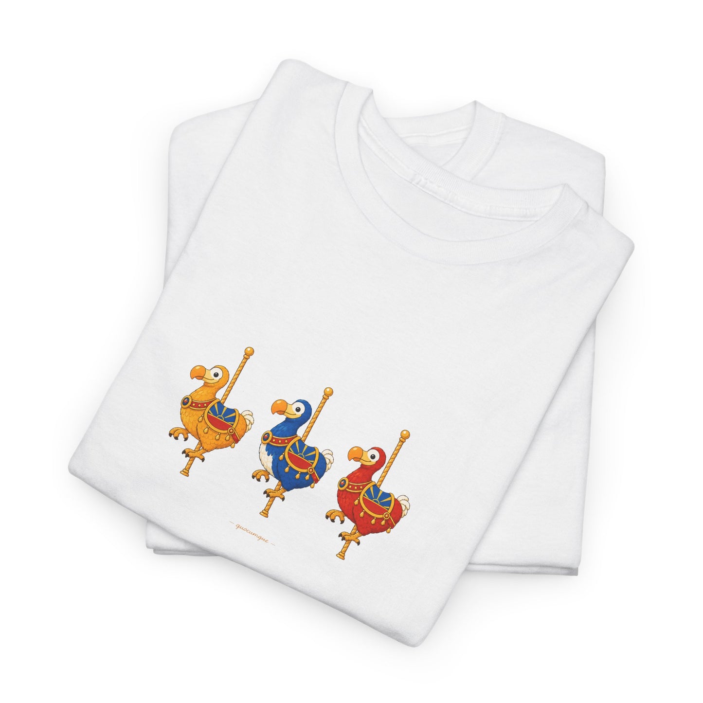T-shirt Quocumque " Carrousel", Île de La Réunion, Confort Coton, Elégant, Souvenir Unique, Cadeau, Unisexe, Esprit Voyageur, Créole, Bourbon