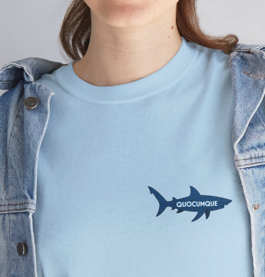 T-shirt Quocumque, Requin, Île de La Réunion, Poissons, Confort Coton, Elégant, Souvenir Unique, Cadeau, Unisexe, Esprit Voyageur, Créole, Bourbon