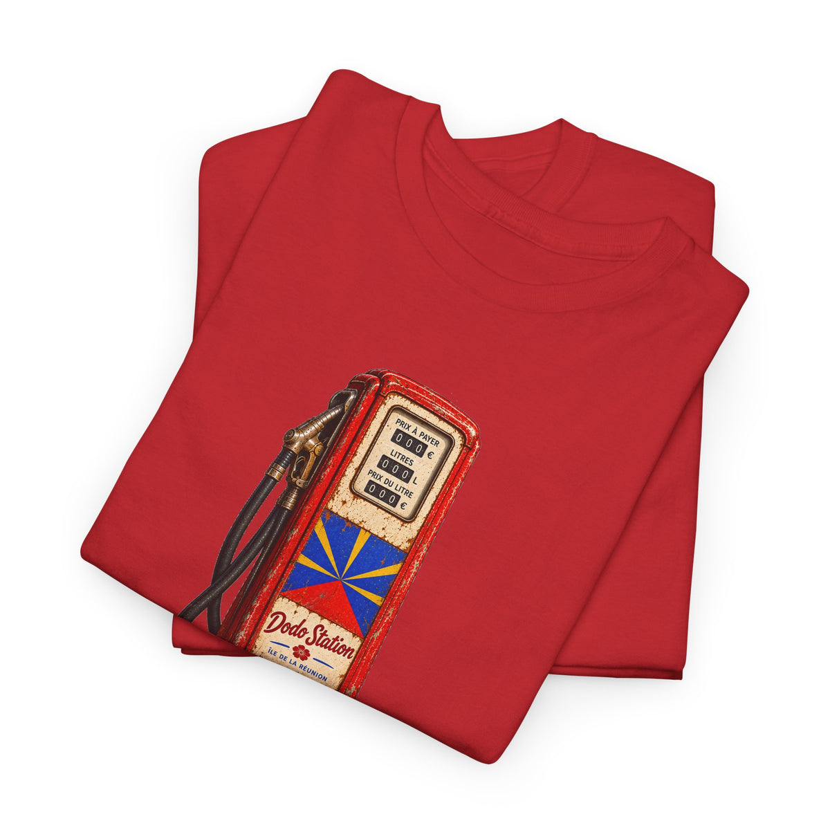 T-shirt Quocumque, "Station Essence", Île de La Réunion, Confort Coton, Elégant, Souvenir Unique, Cadeau, Unisexe, Esprit Voyageur, Créole, Bourbon