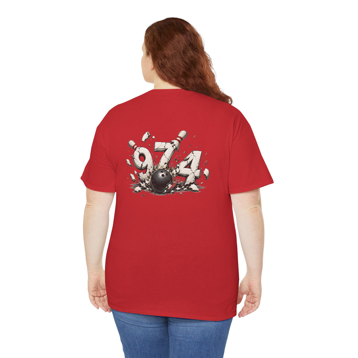 T-shirt " 974 Bowling", Destination Île de La Réunion, Confort Coton, Sobre, Elégant, Souvenir Unique, Vêtement Adulte, Unisexe, Esprit Voyageur