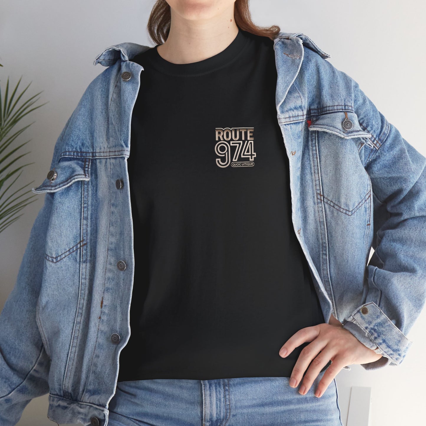 Copy of T-shirt "Route 974", Destination île de La Réunion, Confort Coton, Sobre, Elégant, Souvenir Unique, Cadeau, Unisexe, Esprit Voyageur