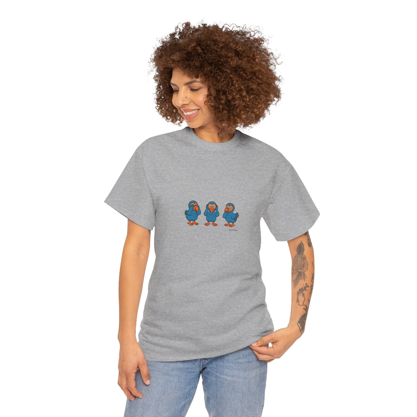 T-shirt Quocumque, "3 Dodos de la Sagesse", Confort, Souvenir Unique, Cadeau, Unisexe, Délicatesse, Homme, Femme, Adulte, Sportif, Liberté, Détente