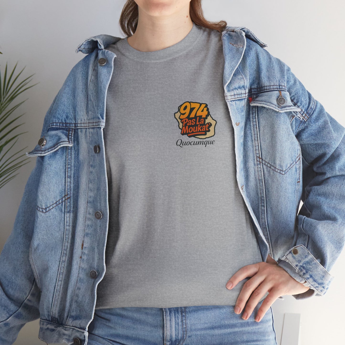 T-shirt " 974 Expression Créole", Destination Île de La Réunion, Confort Coton, Sobre, Elégant, Souvenir Unique, Cadeau, Unisexe, Esprit Voyageur