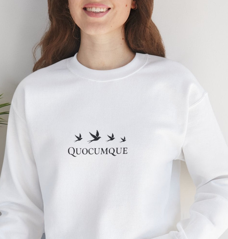 Sweat-Shirt Quocumque " Petits Oiseaux", Adulte, Unisexe, Homme, Femme, Sportive, Sportif, Décontracté, Élégant, Urbain, Classique, Vol