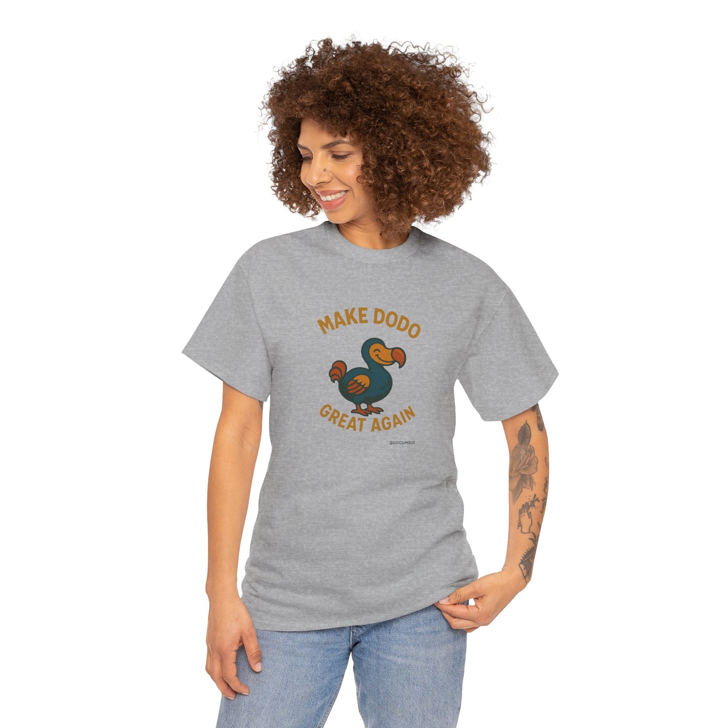 T-Shirt "Make Dodo Great Again", Exotisme, Destination Île de La Réunion, Confort Coton, Sobre, Elégant, Souvenir Unique, Cadeau, Unisexe, Esprit Voyageur