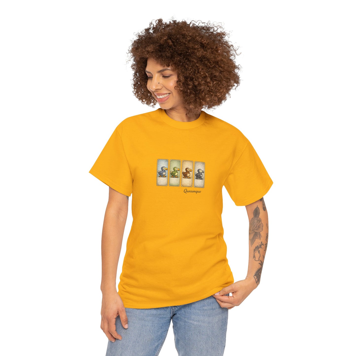 T-shirt Quocumque, " Dodo", Île de La Réunion, Confort Coton, Elégant, Souvenir Unique, Cadeau, Unisexe, Esprit Voyageur, Créole, Bourbon