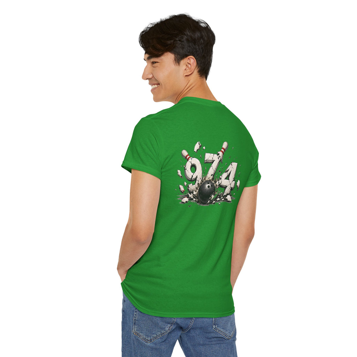 T-shirt " 974 Bowling", Destination Île de La Réunion, Confort Coton, Sobre, Elégant, Souvenir Unique, Vêtement Adulte, Unisexe, Esprit Voyageur